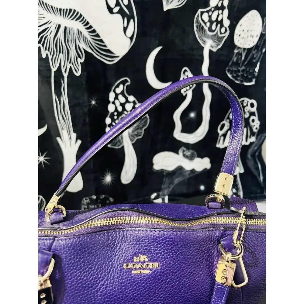 Coach Chicago Ellis Tote Purple Pebbled Leather Gold Hardware 33961 Shoulder Bag